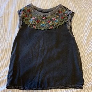 Floral neck tank top